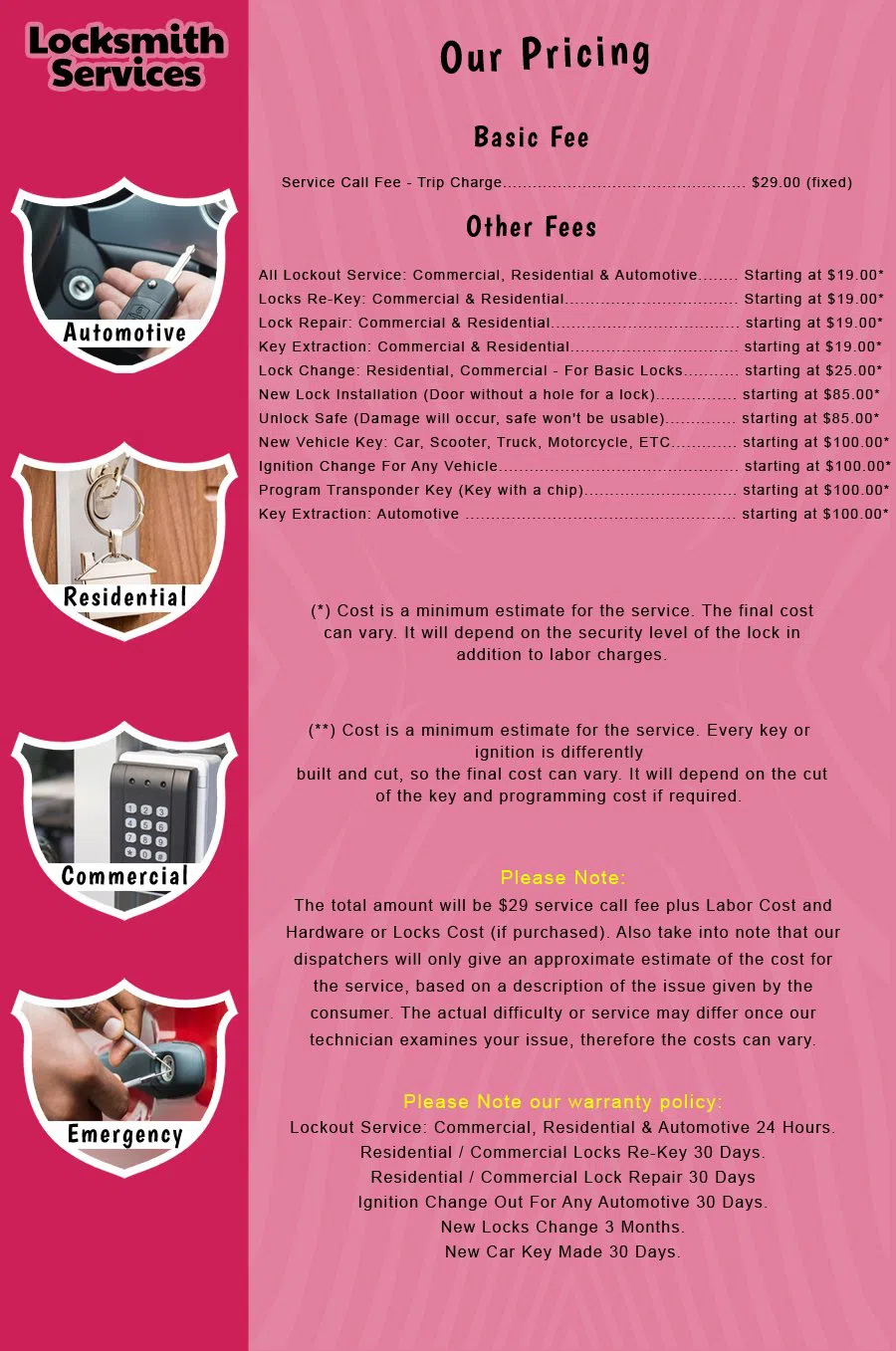 Northvale NJ Locksmith Store Northvale, NJ 201-468-6988 - price-list-c-18
